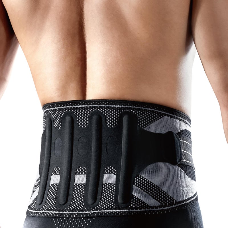 LP SUPPORT Lumbar Back Brace for Lower Back Support 4 SemiRigid Stays with Bilateral Straps Breathable Knit For Weightlifting Heavy Lifting Men Women XXL